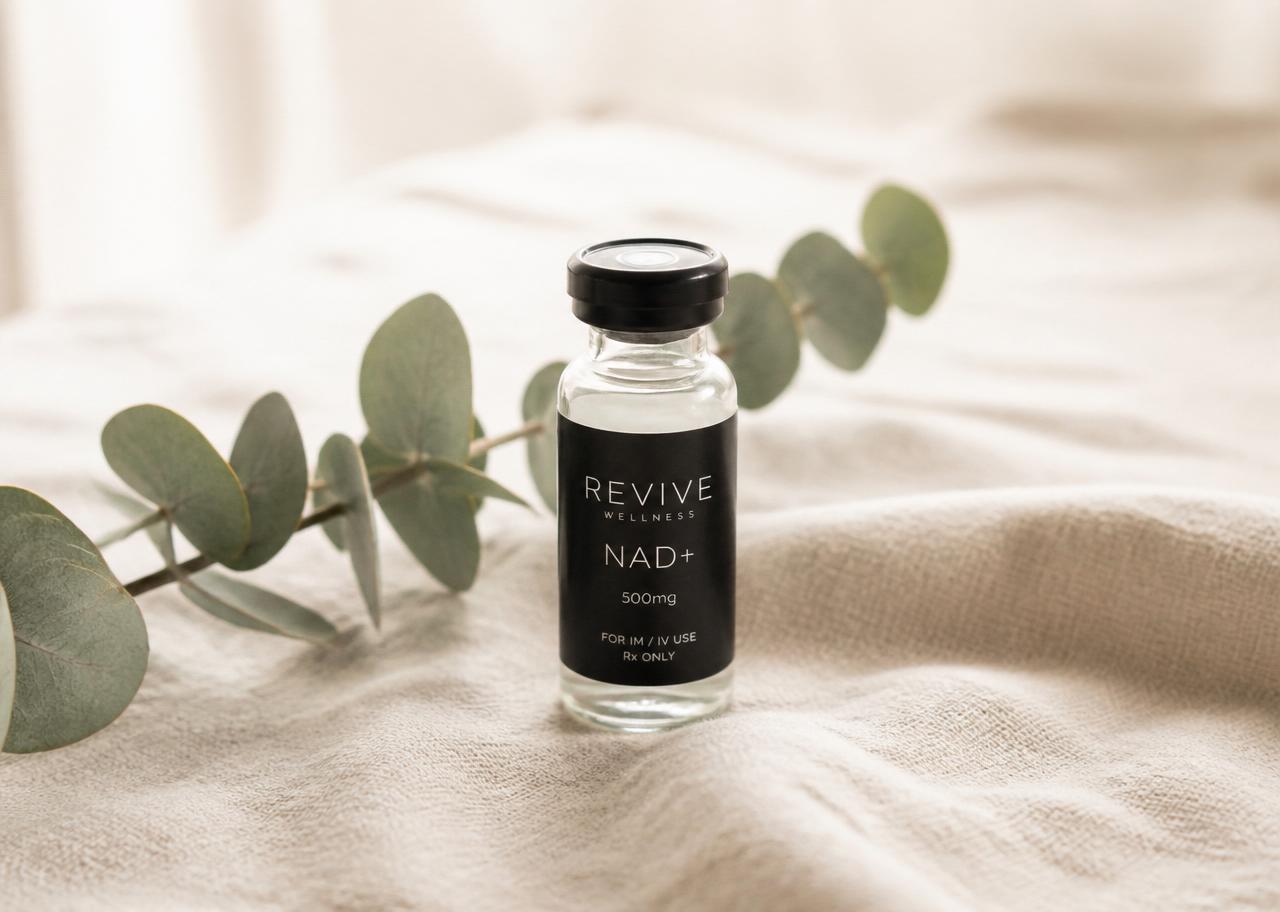 Clinic Secret GLP-1 vial styled on soft linen — a calm, ritual-based approach to weight loss